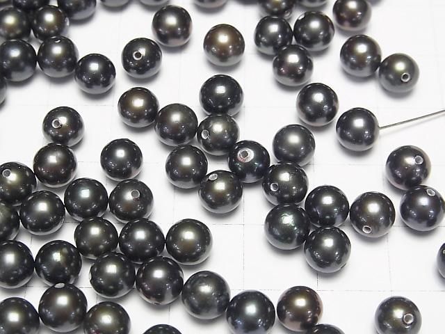 【動画】淡水真珠AAA ラウンド6~6.5mm 【片穴】 メタリックネイビー 1ペア サムネイル3