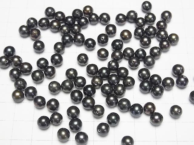 【動画】淡水真珠AAA ラウンド6~6.5mm 【片穴】 メタリックネイビー 1ペア サムネイル4