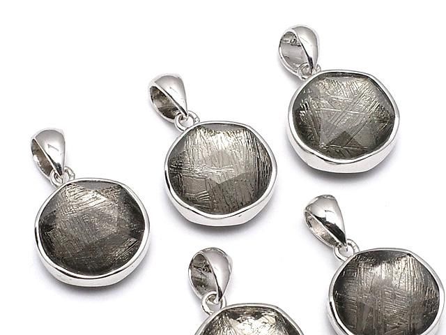 【動画】メテオライト ペンダントトップ 両面仕上げ11mm ブラックカラー SILVER925製の画像