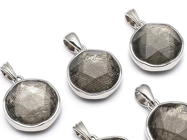【動画】メテオライト ペンダントトップ 両面仕上げ13mm ブラックカラー SILVER925製の画像