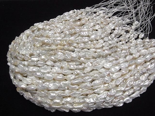 【動画】淡水真珠 ケシパールAA++ バロック11~20mm ホワイト 1連(約38cm) サムネイル4