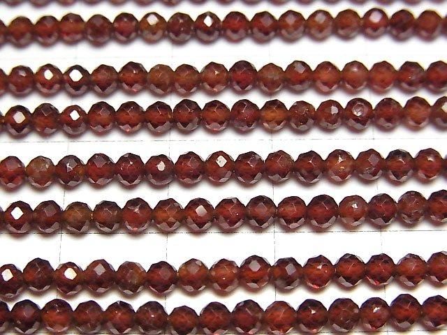 【動画】【素晴らしい輝き】ヘソナイトAAA- ラウンドカット3mm 【ダークカラー】 1連(約37cm) サムネイル2