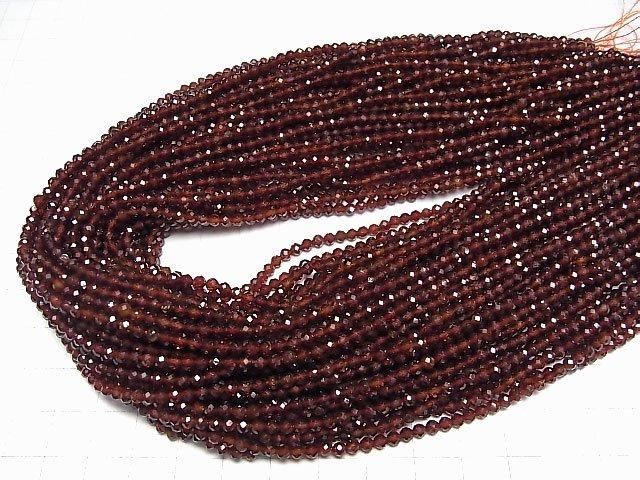 【動画】【素晴らしい輝き】ヘソナイトAAA- ラウンドカット3mm 【ダークカラー】 1連(約37cm) サムネイル4
