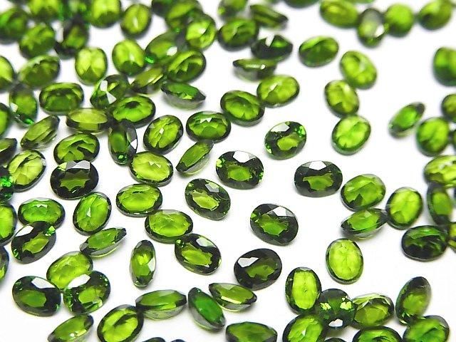 【動画】宝石質クロムダイオプサイドAAA ルース オーバルファセットカット4×3mm 5粒の画像