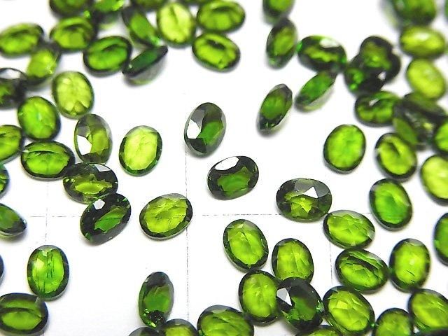 【動画】宝石質クロムダイオプサイドAAA ルース オーバルファセットカット4×3mm 5粒 サムネイル2