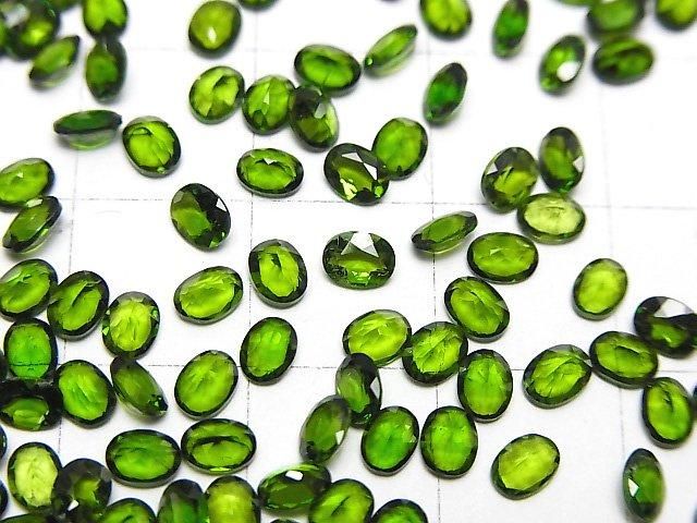 【動画】宝石質クロムダイオプサイドAAA ルース オーバルファセットカット4×3mm 5粒 サムネイル3