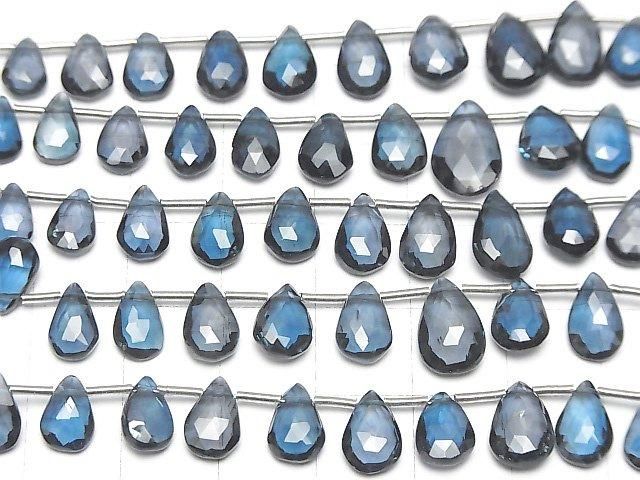 【動画】宝石質ロンドンブルートパーズAAA ペアシェイプ ブリオレットカット 半連/1連(約10cm) サムネイル3