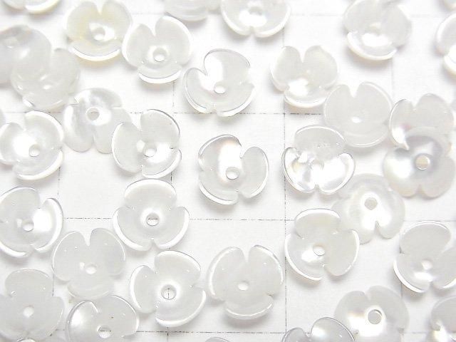 【動画】高品質ホワイトシェル(白蝶貝)AAA 立体フラワー 6mm 中央穴 4枚 サムネイル2