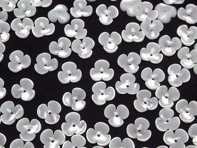 【動画】高品質ホワイトシェル(白蝶貝)AAA 立体フラワー 10mm 中央穴 4枚 サムネイル4
