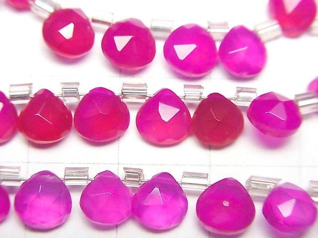 【動画】宝石質フューシャピンクカルセドニーAAA マロン ブリオレットカット6×6mm 半連/1連(約28粒) サムネイル2
