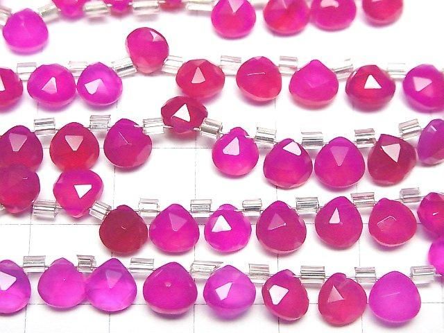 【動画】宝石質フューシャピンクカルセドニーAAA マロン ブリオレットカット6×6mm 半連/1連(約28粒) サムネイル3