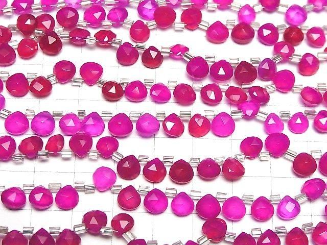 【動画】宝石質フューシャピンクカルセドニーAAA マロン ブリオレットカット6×6mm 半連/1連(約28粒) サムネイル4