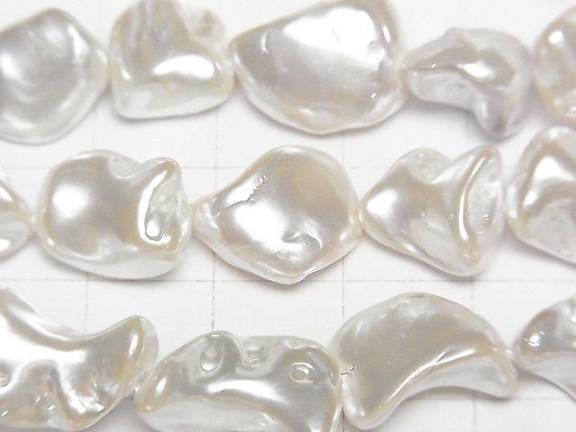 【動画】貝パール ホワイト バロック10~16mm 1連(約38cm) サムネイル2