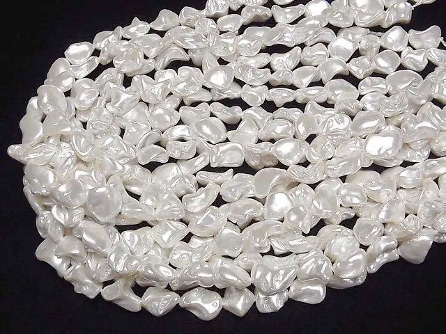 【動画】貝パール ホワイト バロック10~16mm 1連(約38cm) サムネイル4