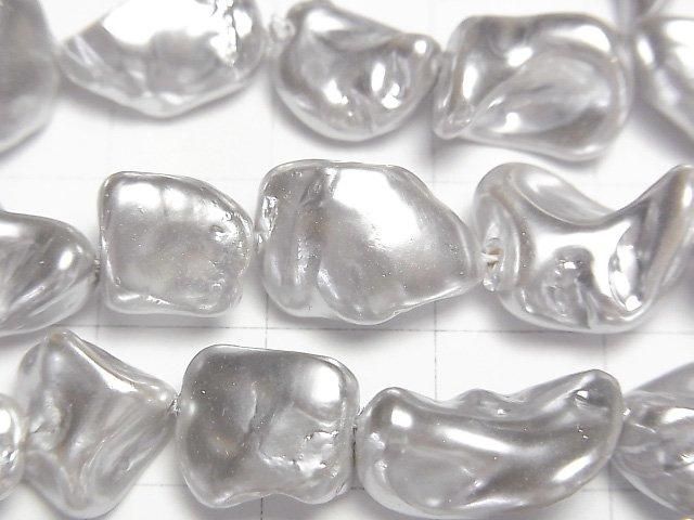 【動画】貝パール シルバー バロック10~16mm 1連(約38cm) サムネイル2