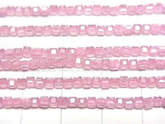 【動画】【素晴らしい輝き】キュービックジルコニアAAA キューブカット2×2×2mm 【ピンク】 1連(約36cm) サムネイル2