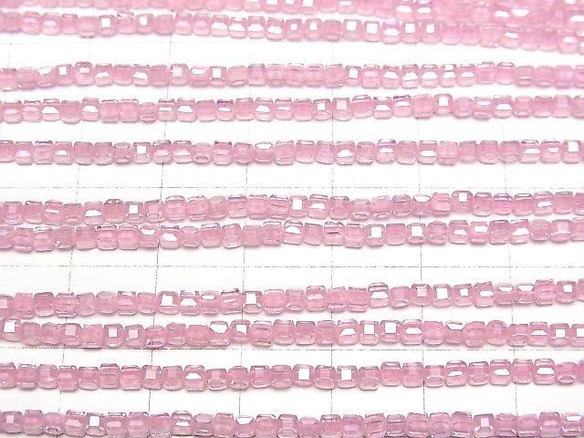 【動画】【素晴らしい輝き】キュービックジルコニアAAA キューブカット2×2×2mm 【ピンク】 1連(約36cm) サムネイル3
