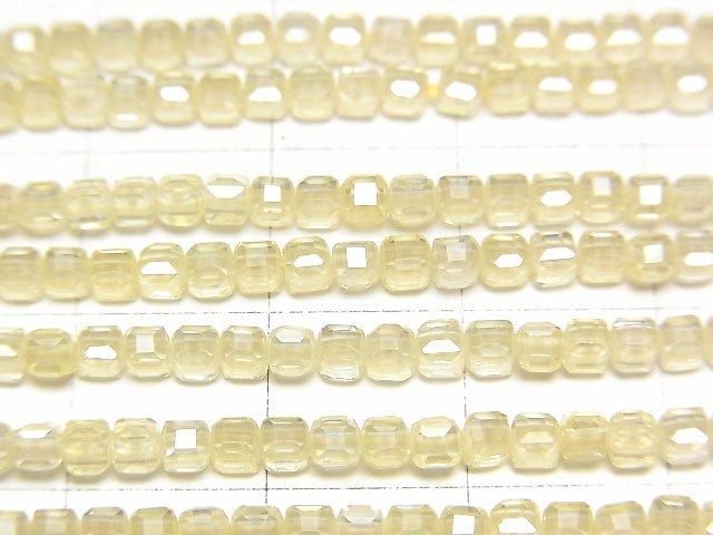 【動画】【素晴らしい輝き】キュービックジルコニアAAA キューブカット2×2×2mm 【ライトイエロー】 1連(約36cm) サムネイル2