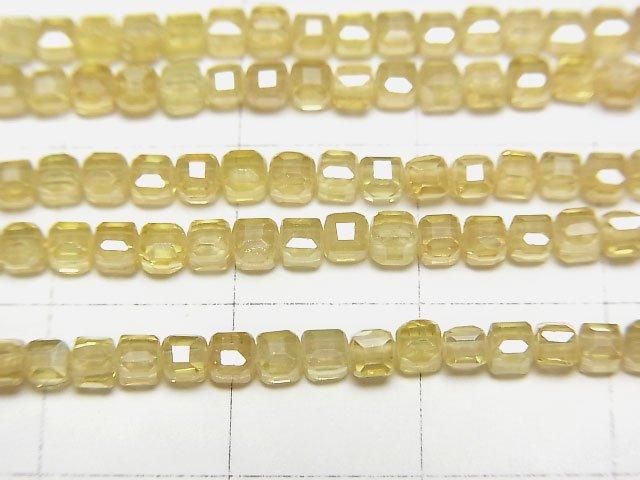【動画】【素晴らしい輝き】キュービックジルコニアAAA キューブカット2×2×2mm 【イエロー】 1連(約36cm) サムネイル2