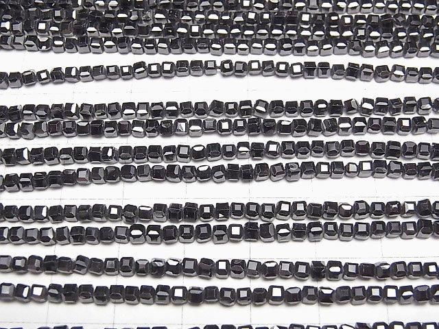 【動画】【素晴らしい輝き】キュービックジルコニアAAA キューブカット2×2×2mm 【ブラック】 1連(約36cm) サムネイル3