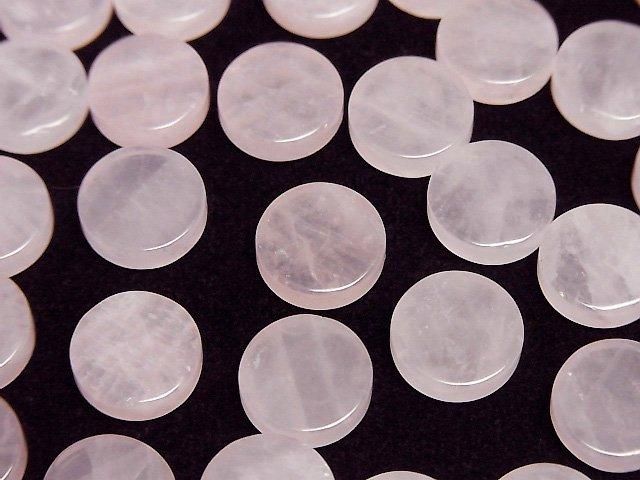 【動画】ローズクォーツAA++ 穴なしフラットコイン10×10mm 5枚の画像