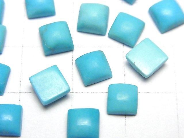 【動画】アリゾナ産フロストキングマンターコイズAAA- ルース スクエア カボション6×6mm 2個 サムネイル2