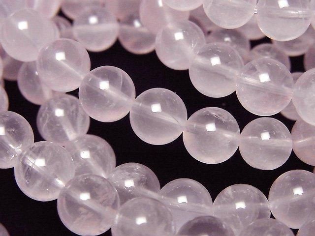 【動画】ローズクォーツAAA ラウンド8mm 1連(ブレス)の画像
