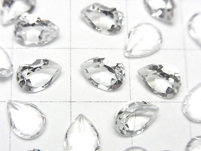 【動画】宝石質ホワイトトパーズAAA ルース ペアシェイプファセットカット8×6mm 5粒 サムネイル2