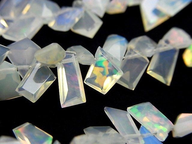 【動画】宝石質エチオピア産オパールAAA ファンシーシェイプファセットカット 半連/1連(約16cm)の画像