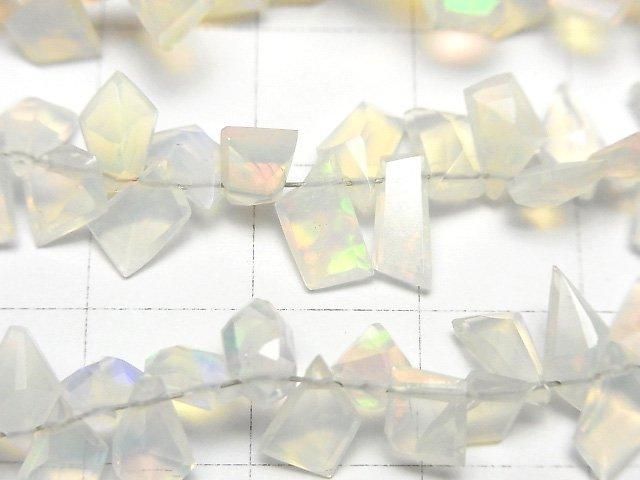 【動画】宝石質エチオピア産オパールAAA ファンシーシェイプファセットカット 半連/1連(約16cm) サムネイル2