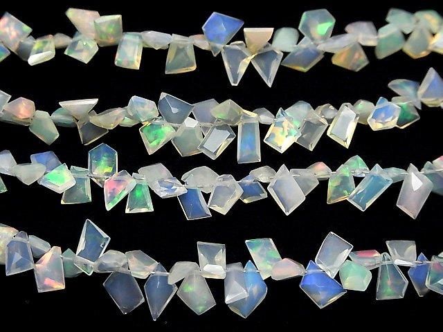 【動画】宝石質エチオピア産オパールAAA ファンシーシェイプファセットカット 半連/1連(約16cm) サムネイル3