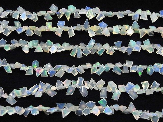 【動画】宝石質エチオピア産オパールAAA ファンシーシェイプファセットカット 半連/1連(約16cm) サムネイル4