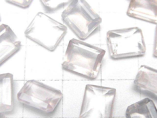 【動画】宝石質ローズクォーツAAA ルース レクタングルファセットカット10×8mm 2粒 サムネイル2