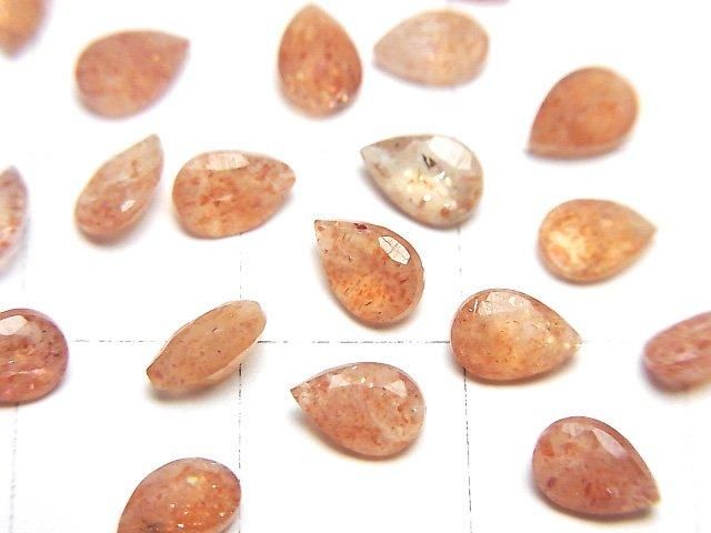 【動画】宝石質サンストーンAAA- ルース ペアシェイプファセットカット6×4mm 5粒 サムネイル2