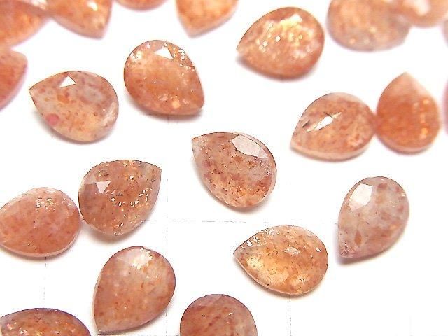 【動画】宝石質サンストーンAAA- ルース ペアシェイプファセットカット8×6mm 3粒 サムネイル2