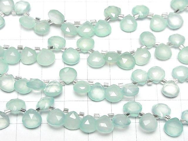 【動画】宝石質シーブルーカルセドニーAAA マロン ブリオレットカット8×8mm 半連/1連(28粒) サムネイル3