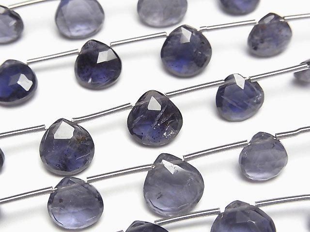 【動画】宝石質アイオライトAA マロン ブリオレットカット 1連(8粒)の画像