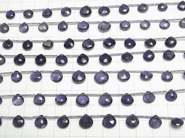 【動画】宝石質アイオライトAA マロン ブリオレットカット 1連(8粒) サムネイル4