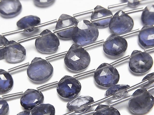 【動画】宝石質アイオライトAA マロン ブリオレットカット 1連(13粒)の画像