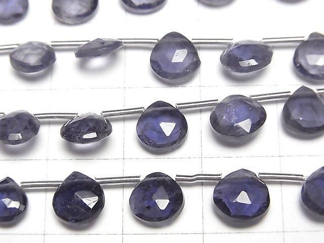 【動画】宝石質アイオライトAA マロン ブリオレットカット 1連(13粒) サムネイル2