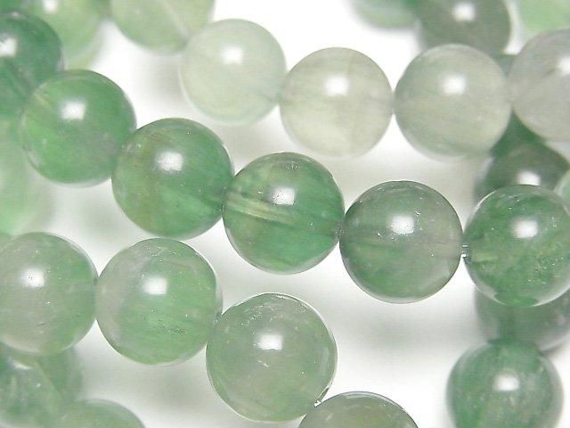 【動画】グリーンフローライトAA++ ラウンド11mm カラーグラデーション 1連(ブレス)の画像