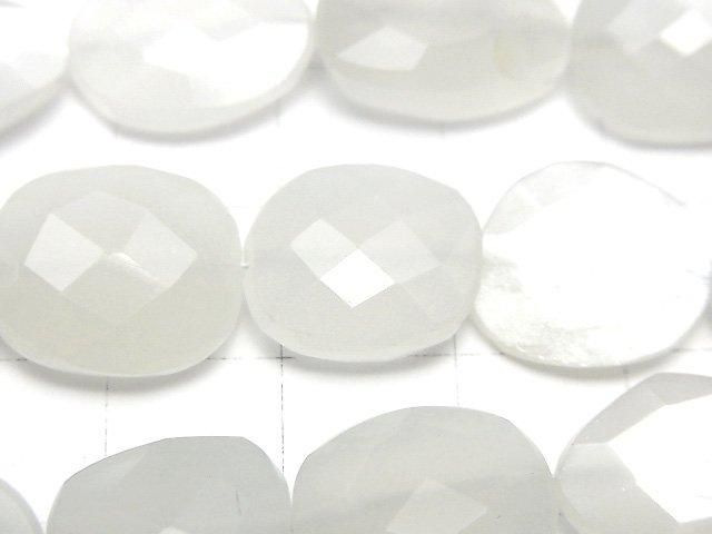 【動画】宝石質ホワイトムーンストーンAA++ フラットタンブルカット 半連/1連(約18cm) サムネイル2