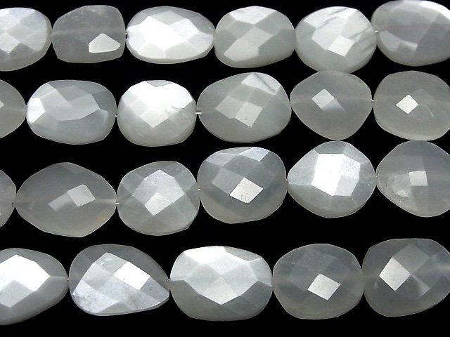 【動画】宝石質ホワイトムーンストーンAA++ フラットタンブルカット 半連/1連(約18cm) サムネイル3