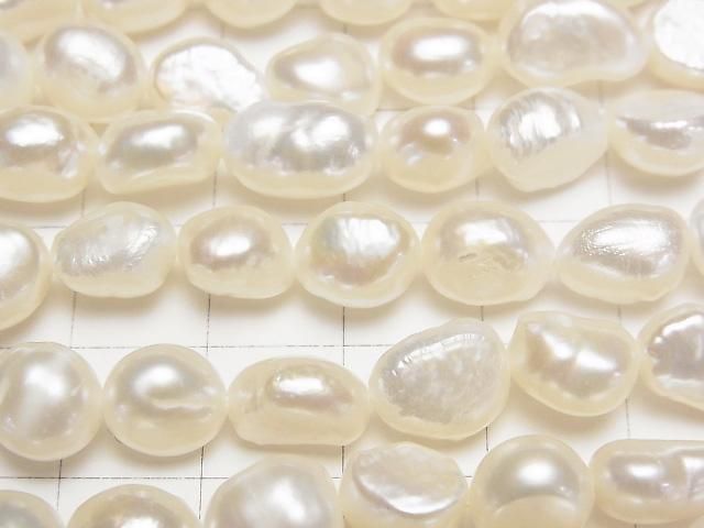 【動画】淡水真珠AA バロック8~12mm ホワイト 1連(約34cm) サムネイル2