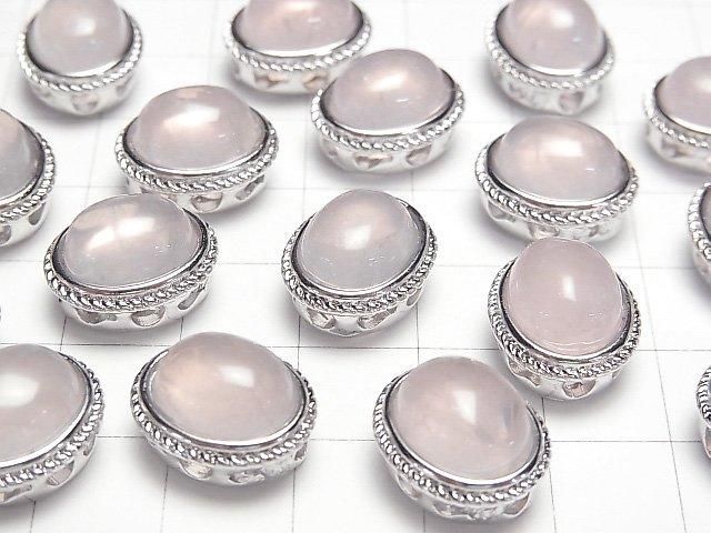 【動画】ローズクォーツAAA- 枠留めオーバル スルータイプ 15×13mm 1個 サムネイル3