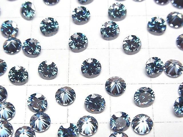 【動画】モアサナイトAAA ルース ラウンドファセットカット5×5mm 【ブルー】 1粒 サムネイル2