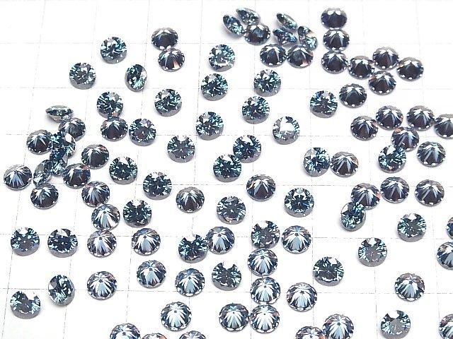 【動画】モアサナイトAAA ルース ラウンドファセットカット5×5mm 【ブルー】 1粒 サムネイル4