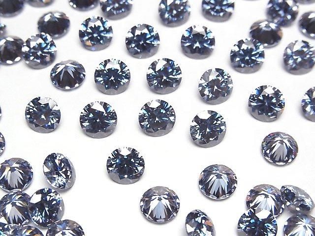 【動画】モアサナイトAAA ルース ラウンドファセットカット6×6mm 【ブルー】 1粒の画像
