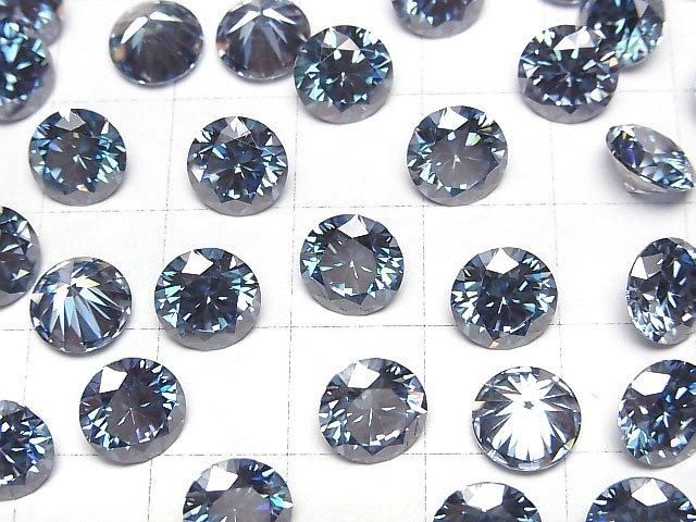 【動画】モアサナイトAAA ルース ラウンドファセットカット8×8mm 【ブルー】 1粒 サムネイル2
