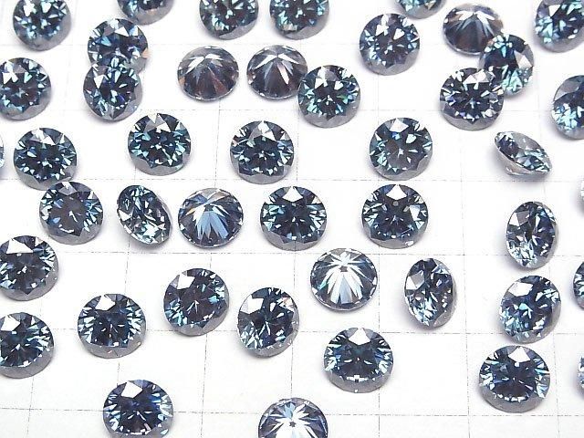 【動画】モアサナイトAAA ルース ラウンドファセットカット8×8mm 【ブルー】 1粒 サムネイル3